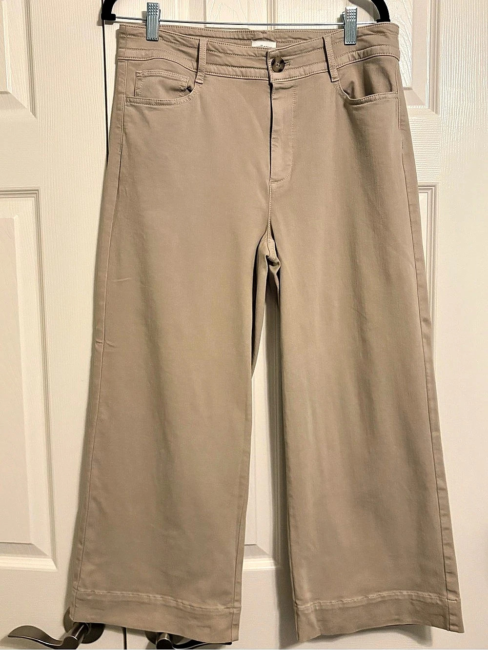 J. JILL Wide-Leg Denim Crops 💙 Khaki | Size 10 | Like New